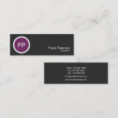 unbedeutendes modernes lila Kreismonogramm Mini Visitenkarte (Vorne/Hinten)