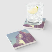 Unbedingte Auslieferungs-Marmor-Untersetzer Steinuntersetzer (Seitenansicht)