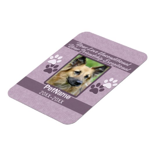 Unbedingte Liebe für Haustiere Beileid Magnet (Linke Seite)