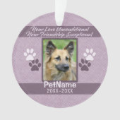 Unbedingte Liebe für Haustiere Beileid Ornament (Vorderseite)