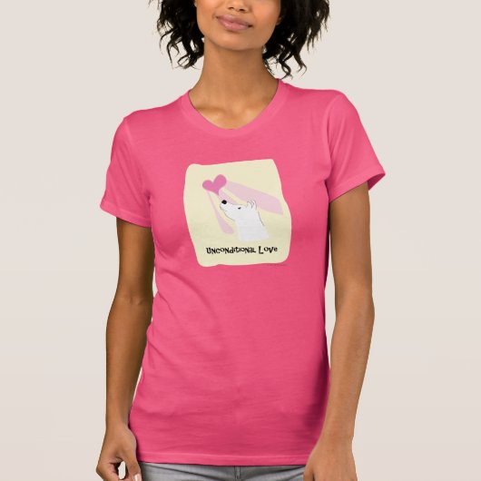Unbedingter Liebe-Hund - rosa Behälter T-Shirt (Vorderseite)