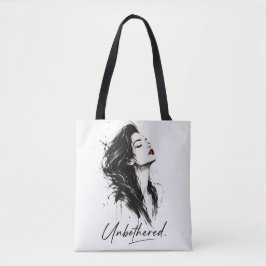 Unbeeindruckt. Minimalistische Aussage Baumwoll-T Tasche