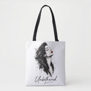 Unbeeindruckt. Minimalistische Aussage Baumwoll-T Tasche