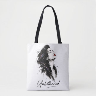 Unbeeindruckt. Minimalistische Aussage Baumwoll-T Tasche