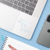 unbeeindruckt, mit Absicht Aufkleber (Laptop mit iPhone)