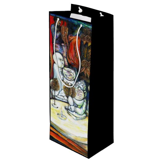 Unbeeindruckt von Challenge Geschenktüte Für Weinflaschen (Rückseite Schrägansicht)