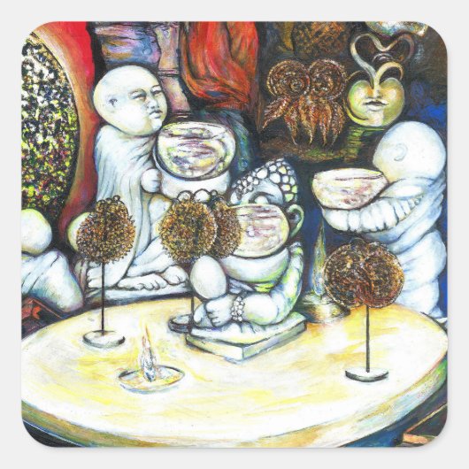 Unbeeindruckt von Challenge Quadratischer Aufkleber (Vorderseite)