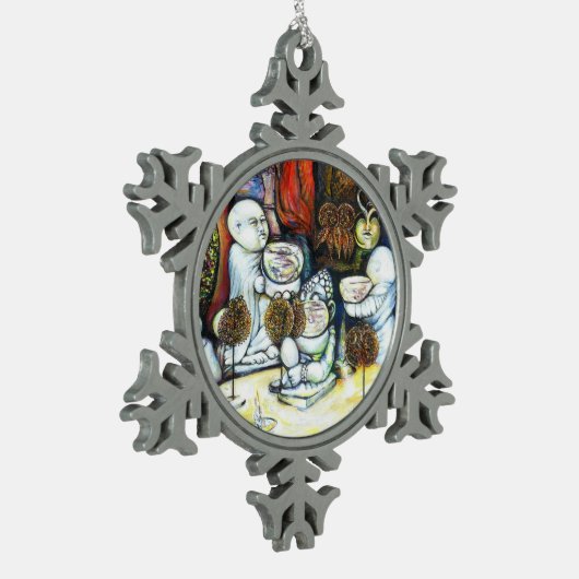 Unbeeindruckt von Challenge Schneeflocken Zinn-Ornament (Links)