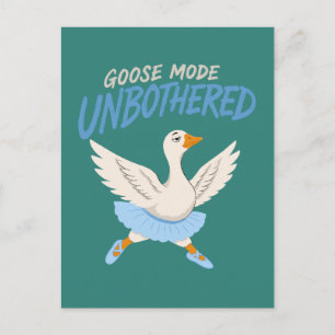 Unbeeindruckte Gans im Ballett-Modus Lustige Gans Postkarte