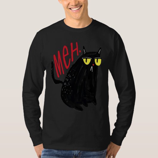 Unbeeindruckte Meh Cat T-Shirt (Vorderseite)