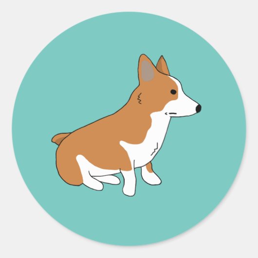 Unbeeindruckter Corgi Runder Aufkleber (Vorderseite)
