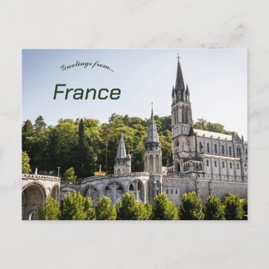 Unbefleckte Empfängnis in Lourdes, Frankreich Postkarte (Vorderseite)