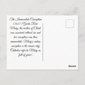 Unbefleckte Empfängnis Postkarte (Rückseite)