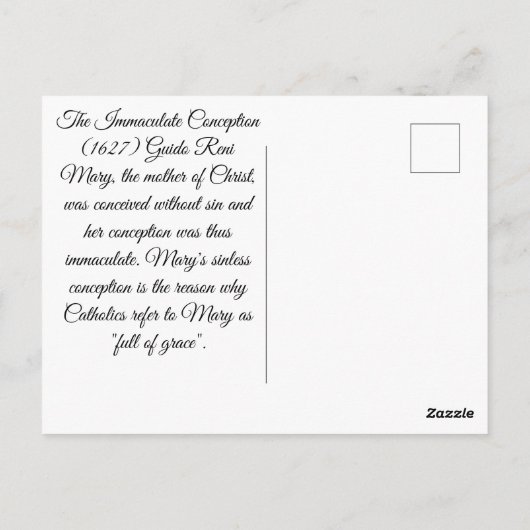 Unbefleckte Empfängnis Postkarte (Rückseite)