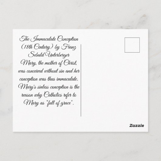 Unbefleckte Empfängnis Postkarte (Rückseite)