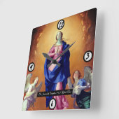 Unbefleckte Empfängnis Quadratische Wanduhr (Winkel)