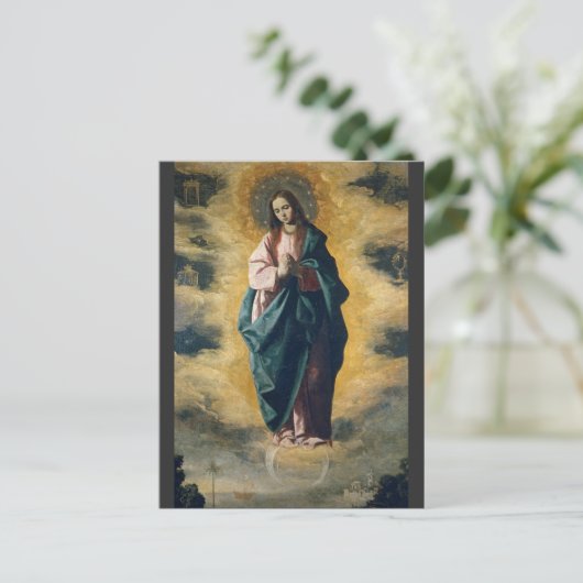 Unbefleckte Empfängnis von Zurbarán Postkarte (Stehend Vorderseite)