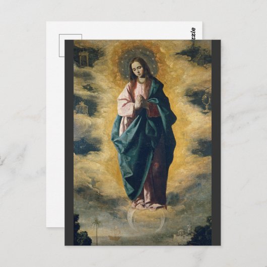 Unbefleckte Empfängnis von Zurbarán Postkarte (Vorne/Hinten)