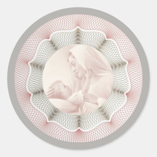 Unbefleckte Jungfrau Mary Baby Jesus Dekorationsgr Runder Aufkleber (Vorderseite)