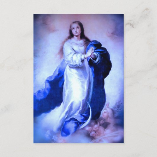Unbeflecktes Conception Blue mit Memorare Begleitkarte (Vorderseite)
