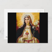 Unbeflecktes Herz der heiligen Jungfrau Mary, Mutt Postkarte (Vorne/Hinten)
