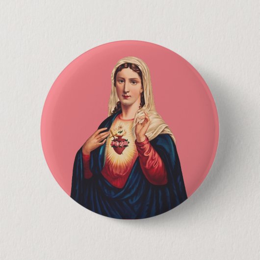 Unbeflecktes Herz der Jungfrau Mary Button (Vorderseite)