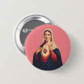 Unbeflecktes Herz der Jungfrau Mary Button (Vorne & Hinten)
