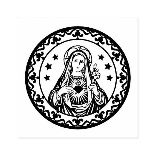 Unbeflecktes Herz der Jungfrau Mary katholische Re Gummistempel (Prägung)