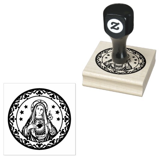 Unbeflecktes Herz der Jungfrau Mary katholische Re Gummistempel (Stempel)
