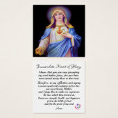 Unbeflecktes Herz der Mary-Gebetskarte (Vorne & Hinten)
