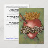 Unbeflecktes Herz der Mary-Gebetskarte Dankeskarte (Vorne/Hinten)