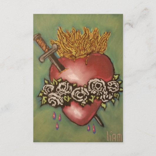 Unbeflecktes Herz der Mary-Gebetskarte Dankeskarte (Vorderseite)