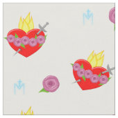 Unbeflecktes Herz für Mary Rose & White Background Stoff (Nahaufnahme)