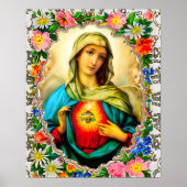 Unbeflecktes Herz Jungfrau Maria Katholische Heili Poster (Vorne)