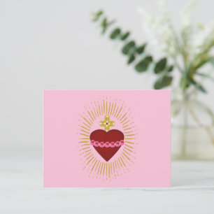 Unbeflecktes Herz Mariä Heiliges Herz Ikon Postkarte