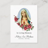 Unbeflecktes Herz Mary Beerdigungskarte Platzkarte (Vorderseite)