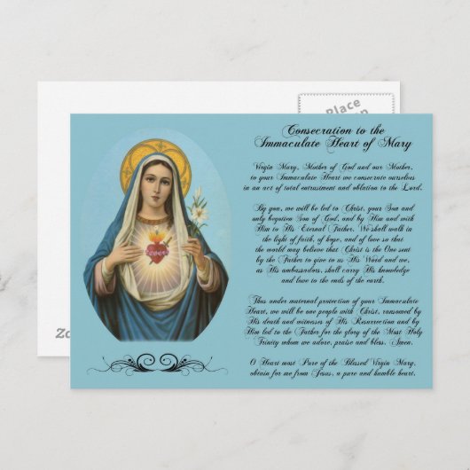 Unbeflecktes Herz Mary Custom Postcard Postkarte (Vorne/Hinten)