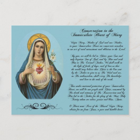 Unbeflecktes Herz Mary Custom Postcard Postkarte (Vorderseite)