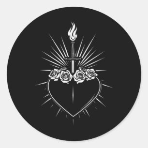 Unbeflecktes Herz Mary Männer Frauen katholische J Runder Aufkleber