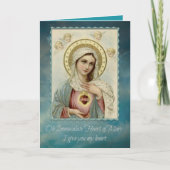 Unbeflecktes Herz Mary Note Card w/Gebet Karte (Vorderseite)