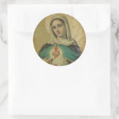 Unbeflecktes Herz Mary Sorrowful Mother Runder Aufkleber (Tasche)
