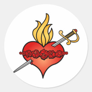 Unbeflecktes Herz-Mary-Symbol Runder Aufkleber