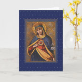 Unbeflecktes Herz Seliger Jungfrau Maria Katholik Karte (Gelbe Blume)