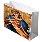 Unbeflecktes Herz von Maria Große Geschenktüte (Rückseite Schrägansicht)