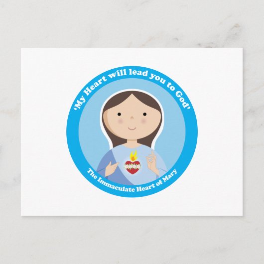 Unbeflecktes Herz von Maria Postkarte (Vorderseite)