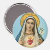 Unbeflecktes Herz von Maria - Rose, Lilie, Schwert Magnet (Vorderseite/Rückseite)
