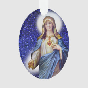 Unbeflecktes Herz von Maria - Rückblick Ornament