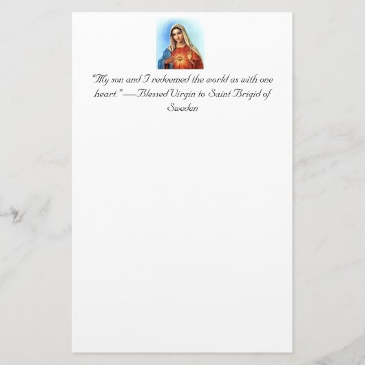 Unbeflecktes Herz von Maria und heiliges Herz Jesu Briefpapier (Vorderseite)