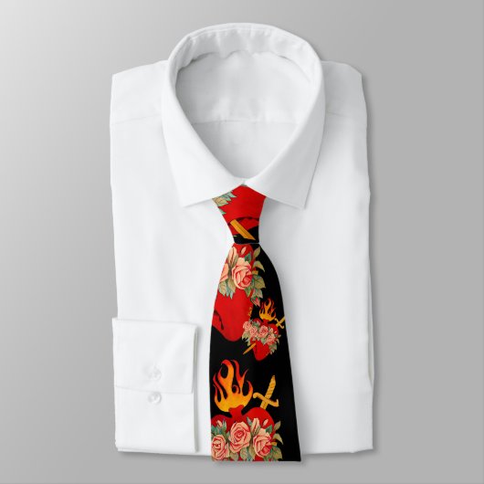 Unbeflecktes Herz von Mary Black Neck Tie Krawatte (Gebunden)