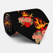 Unbeflecktes Herz von Mary Black Neck Tie Krawatte (Gerollt)